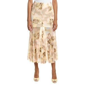 Kenneth Cole Womens  Pull-On Godet Fit & Flare Midi Skirt, Yellow